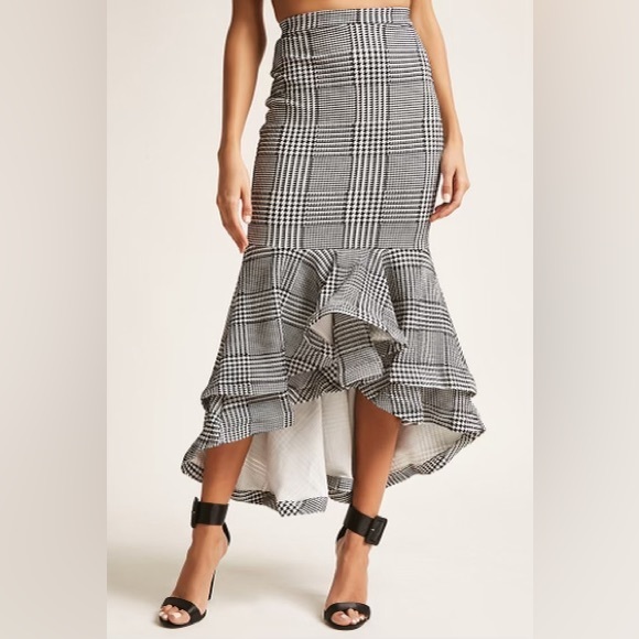 ETA High-Low Houndstooth Mermaid Skirt - Picture 2 of 8